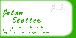 jolan stoller business card